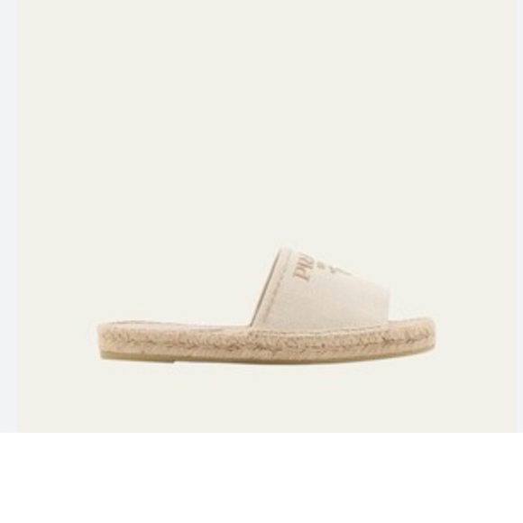 Prada Calzature Donna Embroidered Linen Espadrilles - Picture 7 of 7